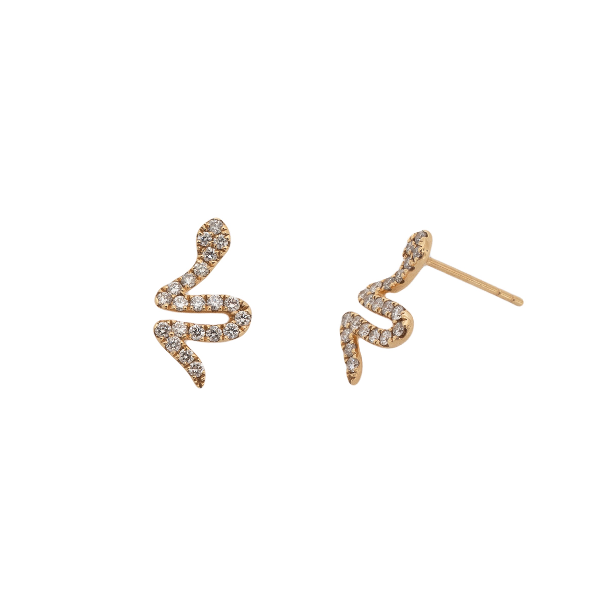 Brinco cobra de diamante e ouro 18k