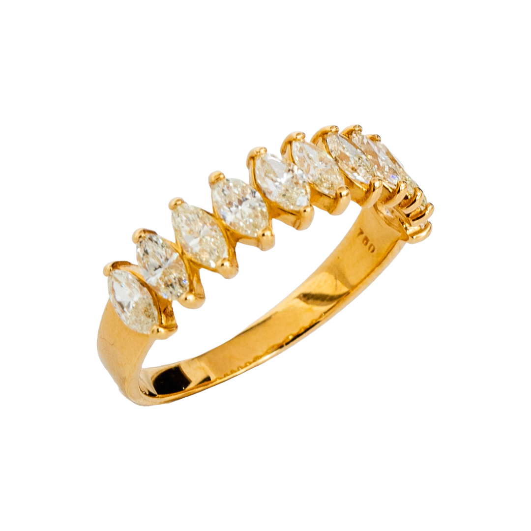 Meia aliança Treasure de diamante e ouro 18k