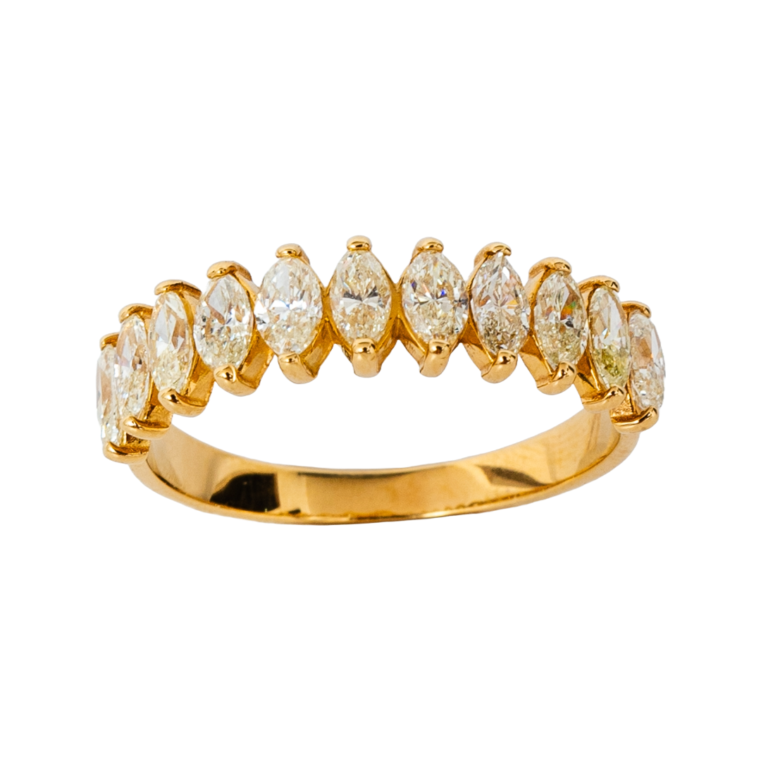 Meia aliança Treasure de diamante e ouro 18k