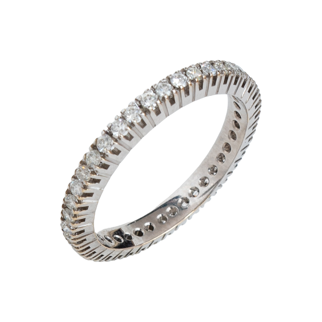 Aliança Glamour inteira de diamante e ouro 18k