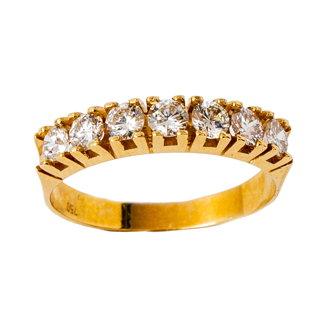 Meia aliança Regal de diamante e ouro 18k