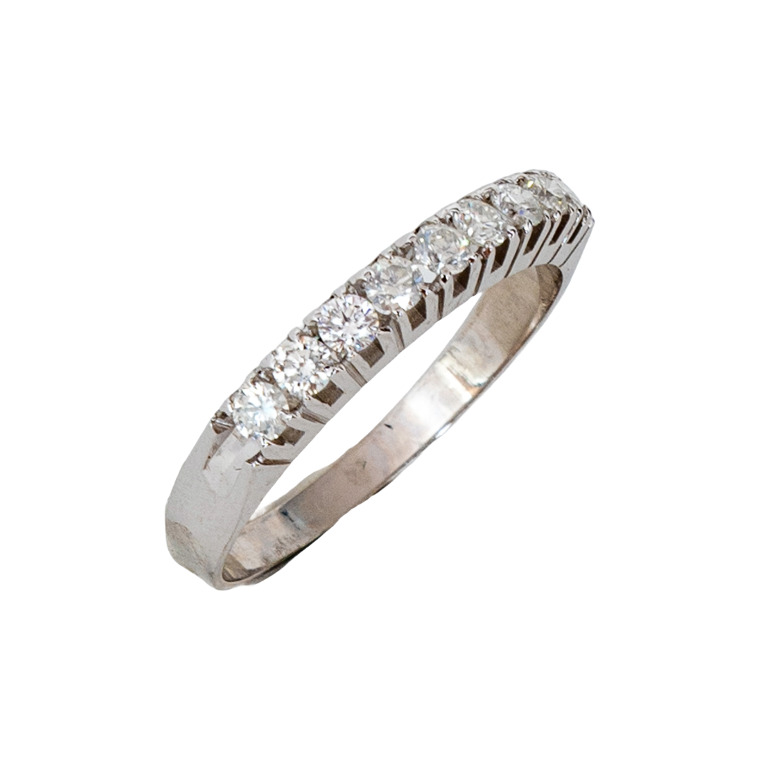 Meia aliança Treasure de diamante e ouro 18k