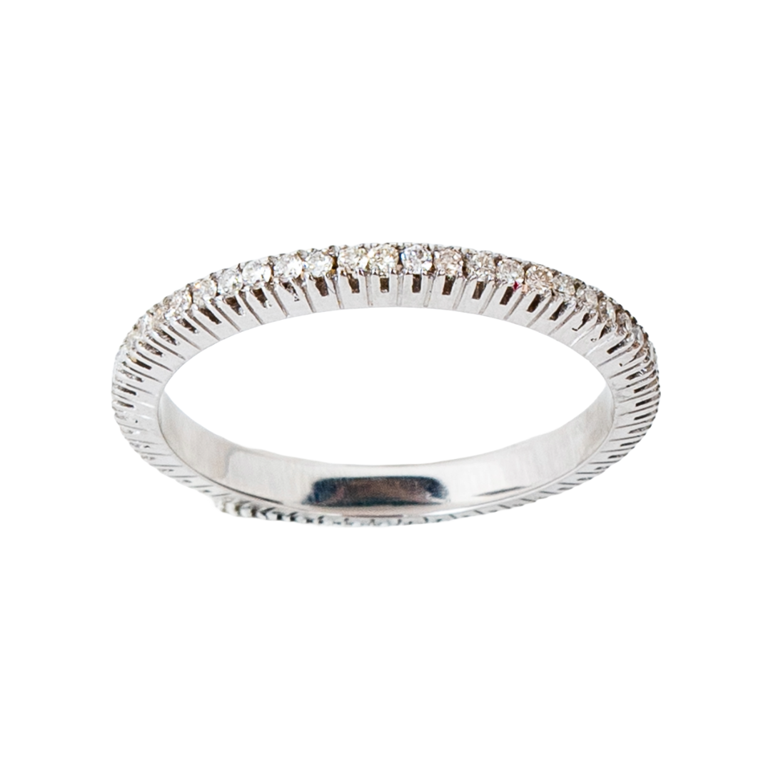 Aliança inteira Diamond de diamante e ouro 18k