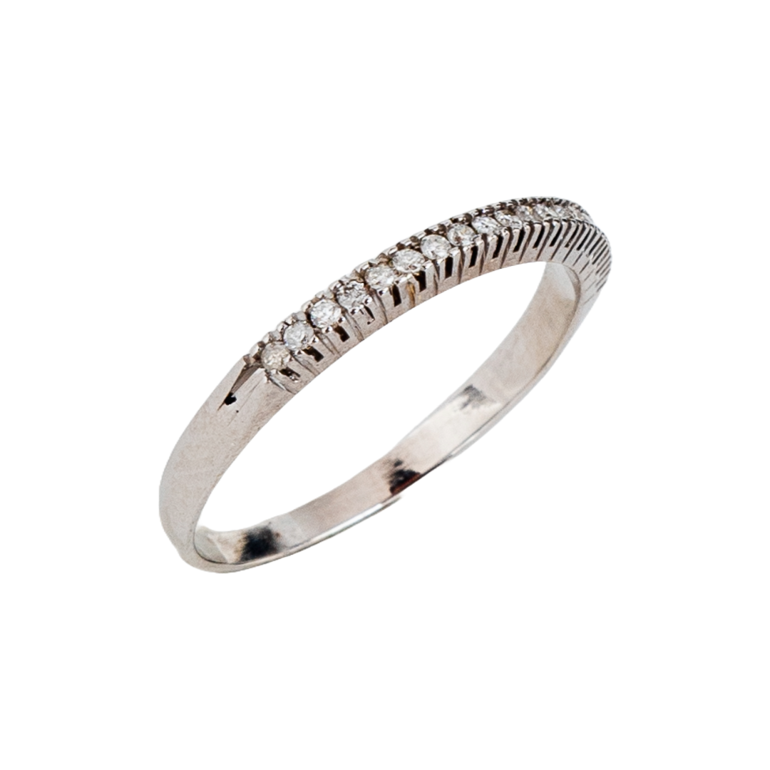 Meia aliança Luxe de diamante e ouro 18k