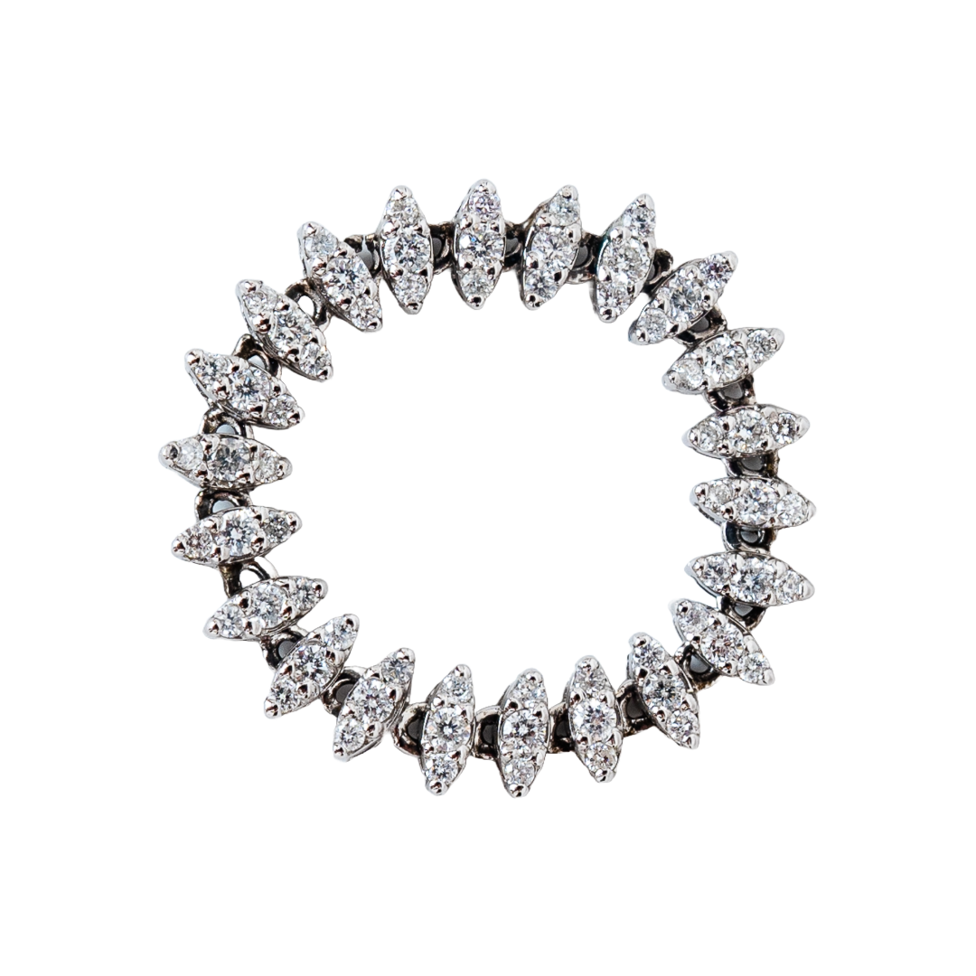 Aliança inteira maleável de diamante e ouro 18k