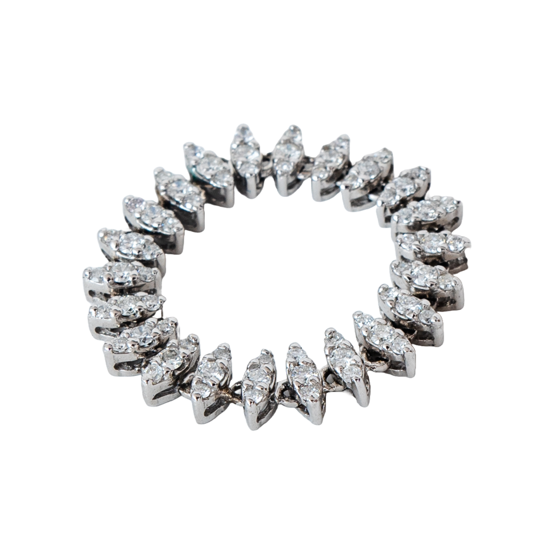 Aliança inteira maleável de diamante e ouro 18k