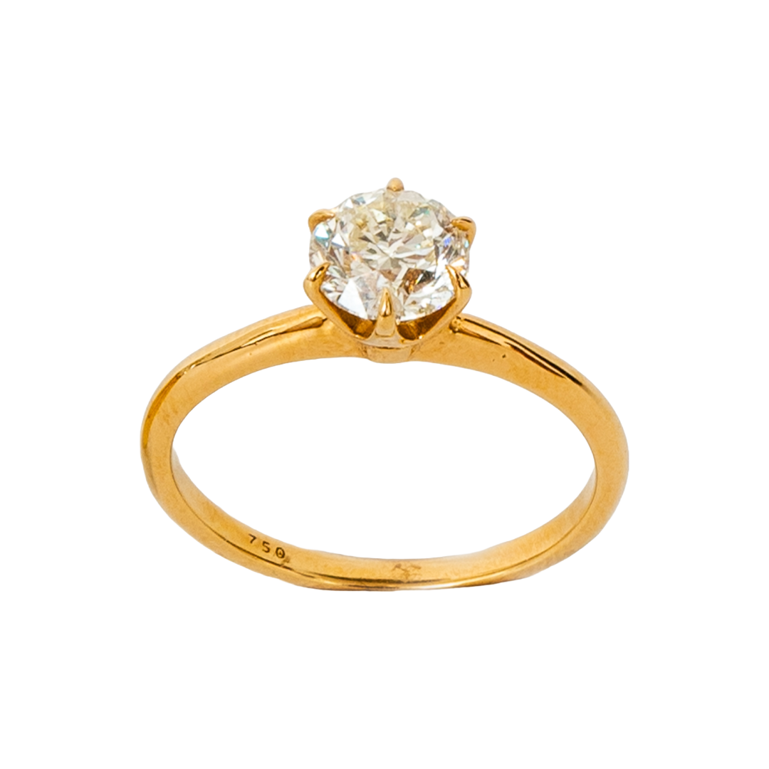 Anel solitário One de diamante e ouro 18k