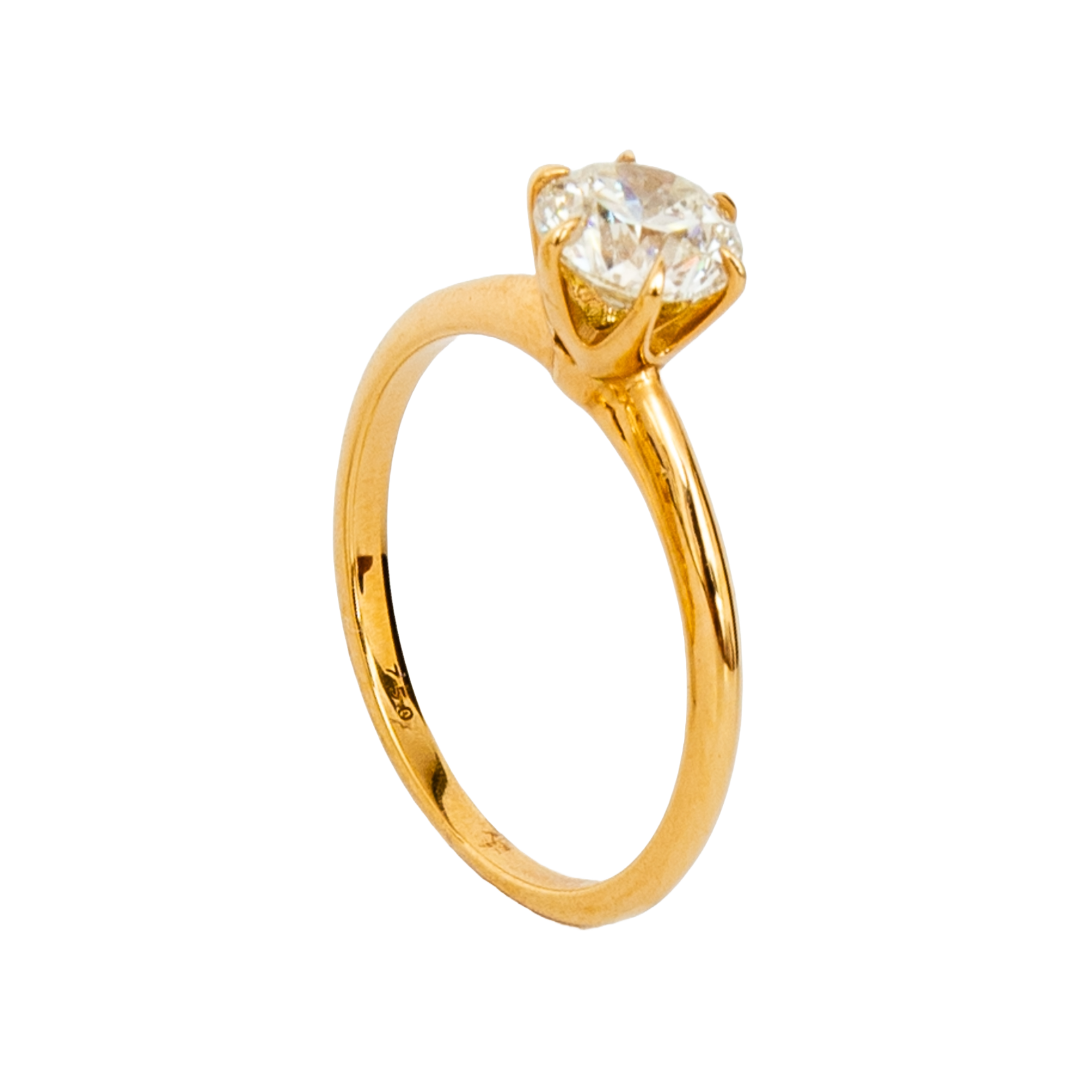Anel solitário One de diamante e ouro 18k