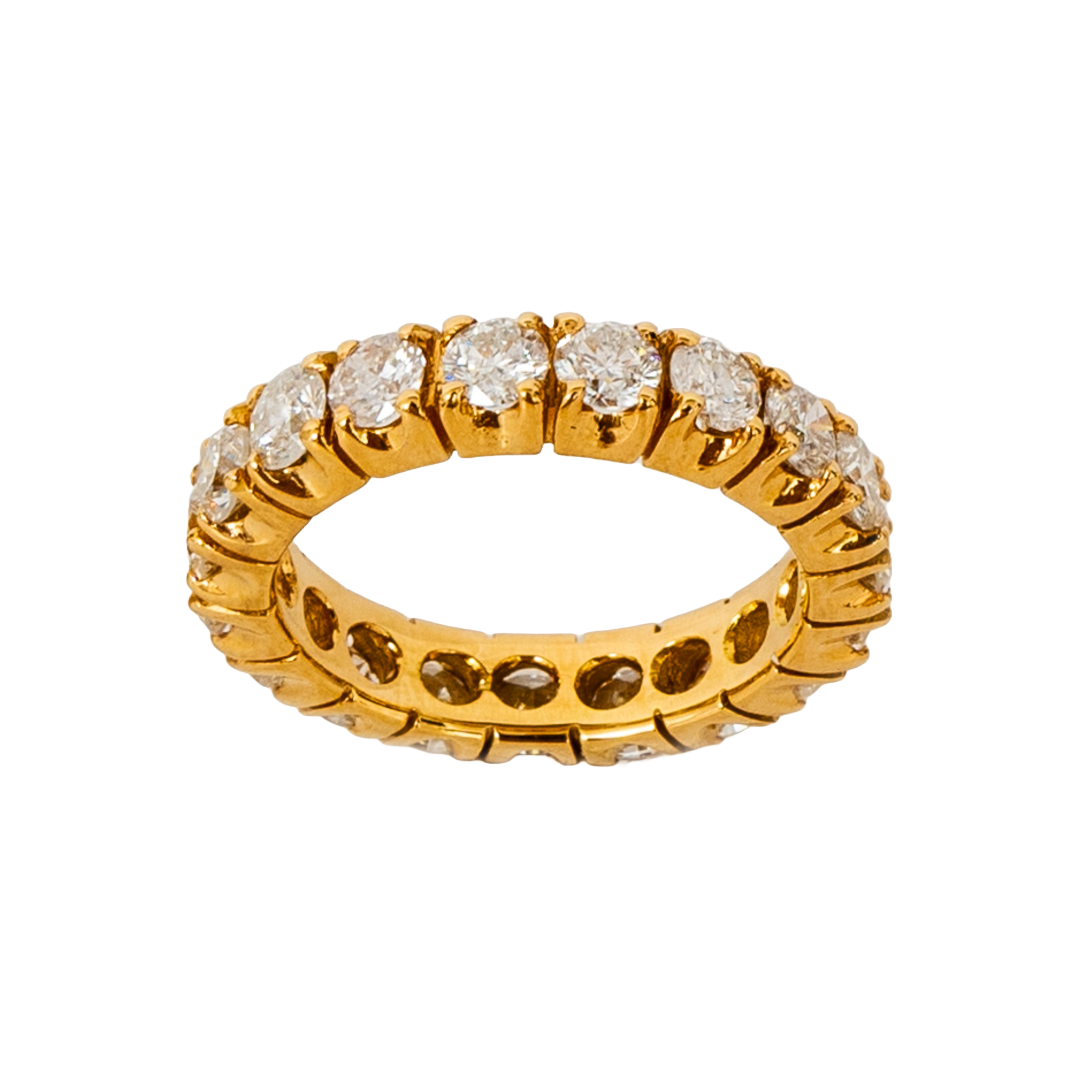 Aliança inteira Prestige de diamante e ouro 18k