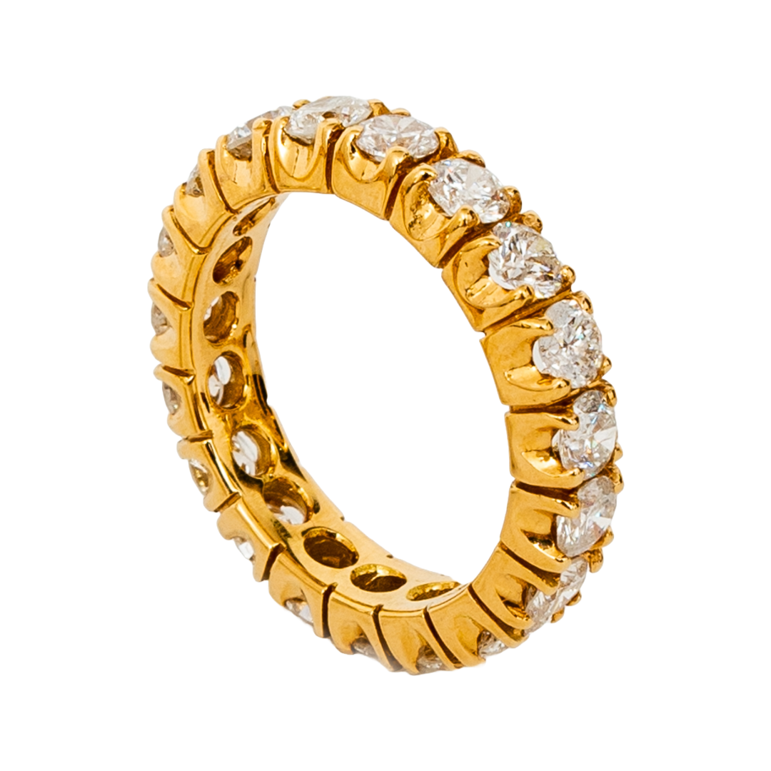 Aliança inteira Prestige de diamante e ouro 18k