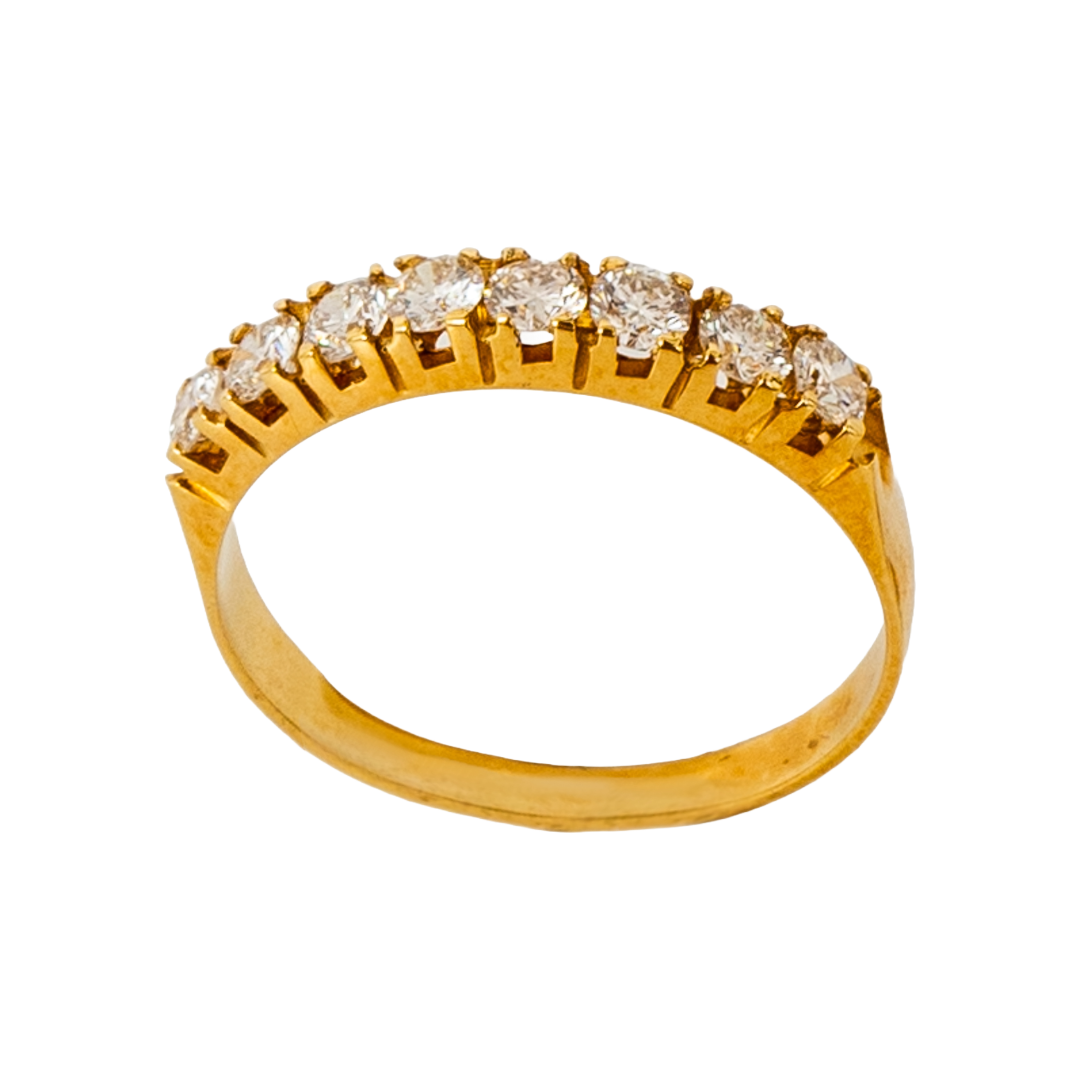 Meia aliança Elite de diamante e ouro 18k