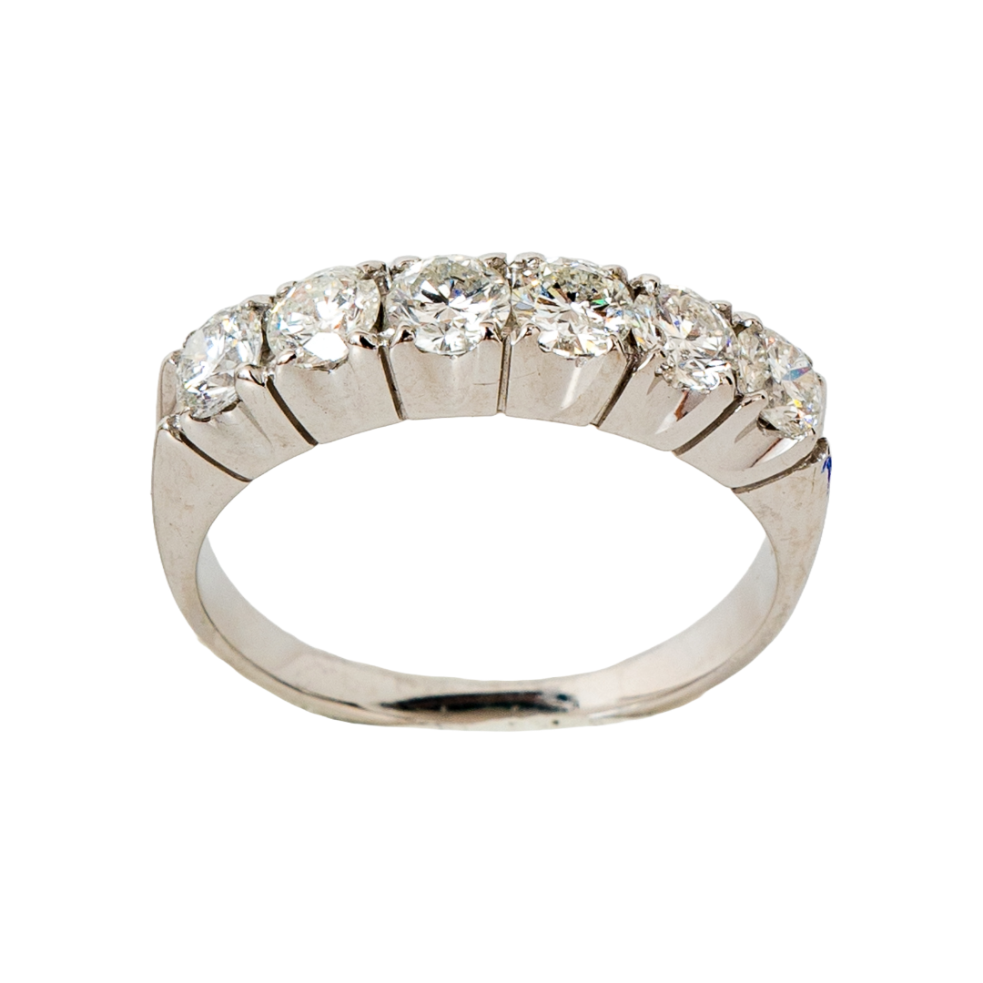 Meia aliança Divine de diamante e ouro 18k