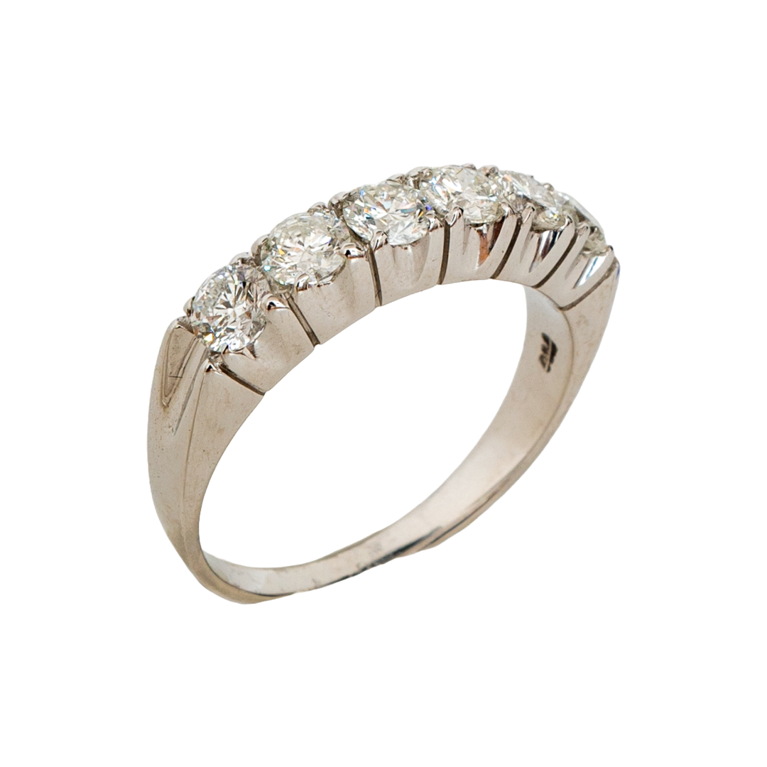 Meia aliança Divine de diamante e ouro 18k