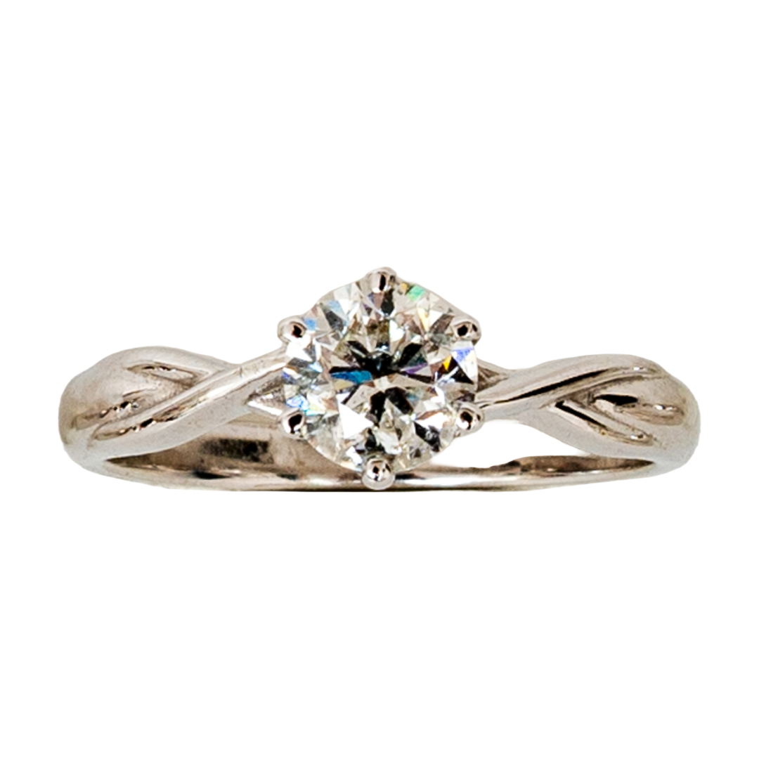 Anel solitário Unique de diamante e ouro 18k