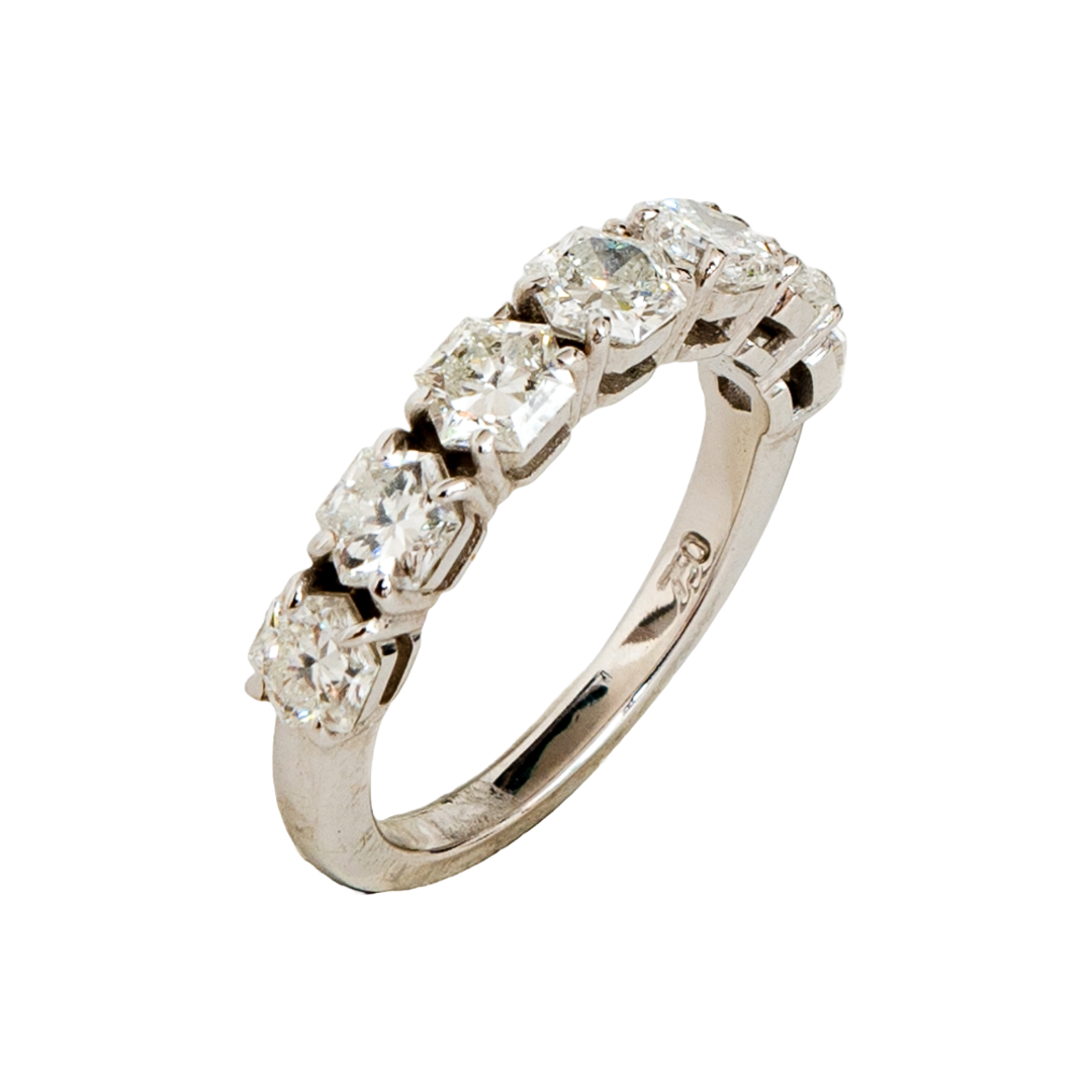 Meia aliança Aura de diamante e ouro 18k