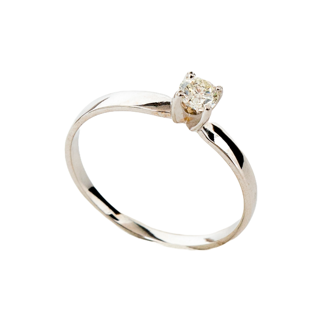 Anel solitário Sublime de diamante e ouro 18k