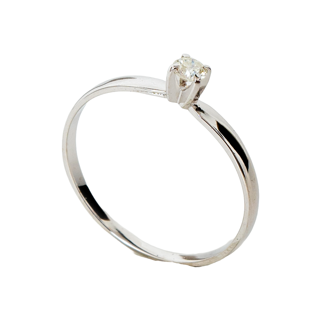 Anel solitário Parisienne de diamante e ouro 18k