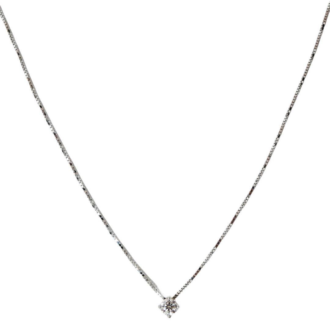 Gargantilha ponto de luz Capri com diamante 20 pontos e ouro 18k