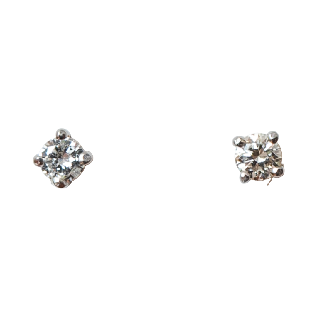 Brinco solitário Santorini de diamante e ouro 18k