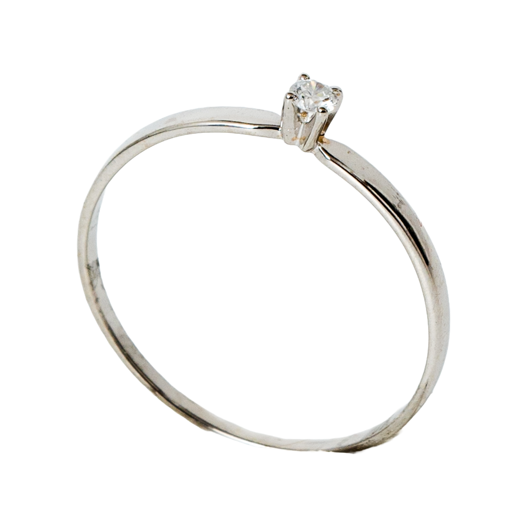 Anel solitário Eternity de diamante e ouro 18k