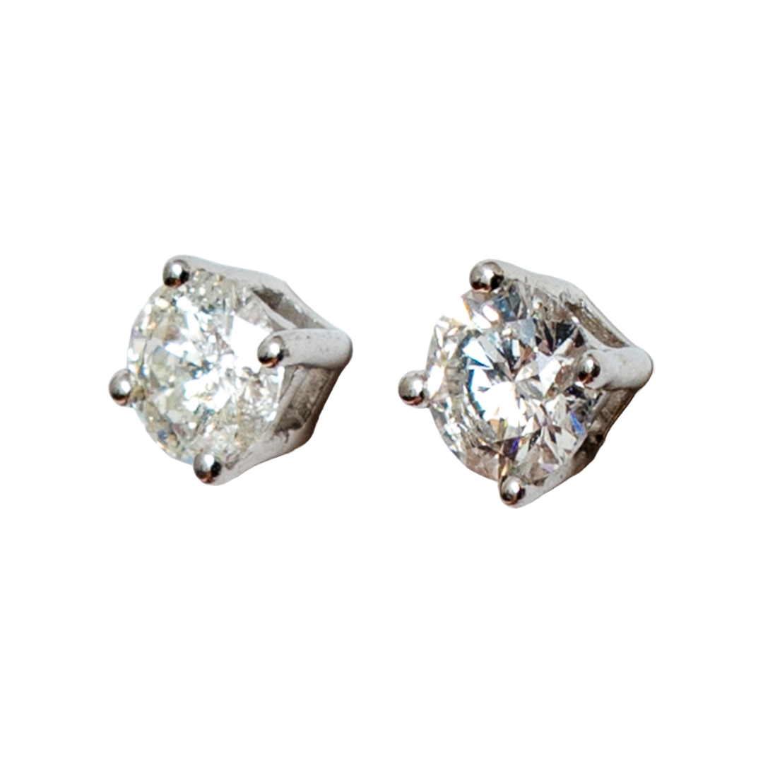 Brinco solitário Luz de diamante e ouro 18k