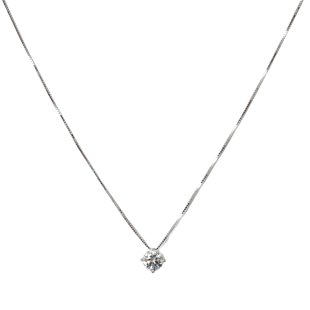 Gargantilha ponto de luz Snow com diamante de 40 pontos e ouro 18k