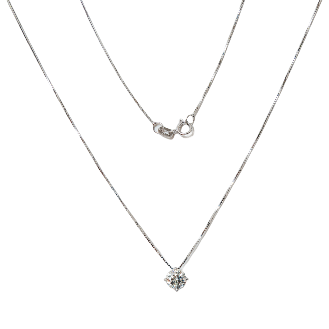 Gargantilha ponto de luz Snow com diamante de 40 pontos e ouro 18k