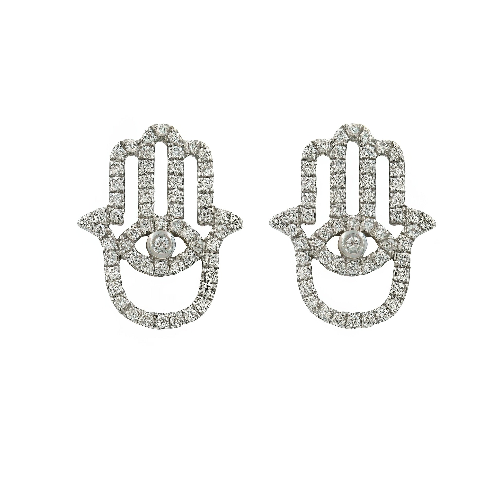 Brinco Mãos de Fátima de diamante e ouro 18k