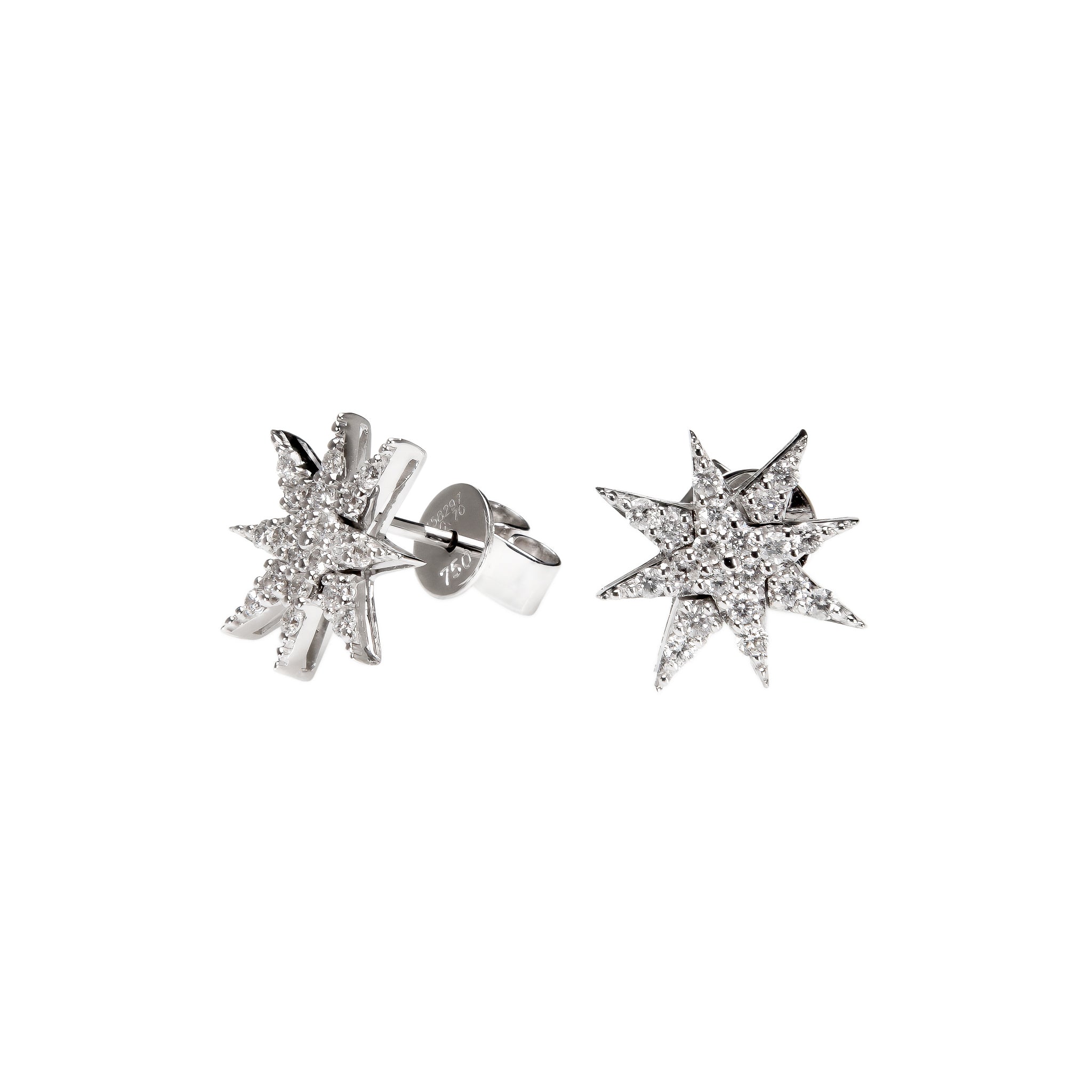 Brinco Orion estrela de diamante e ouro 18k