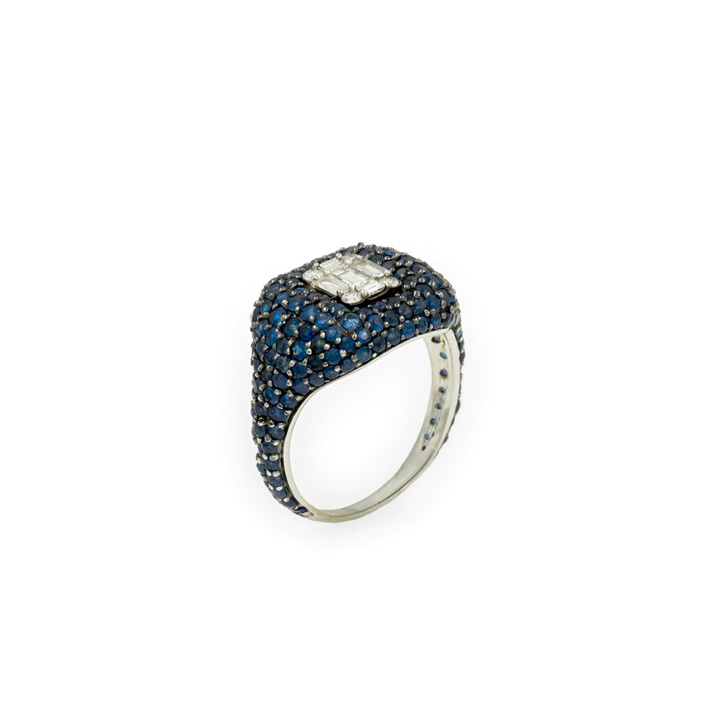 Anel Blue sarifa de diamante e ouro 18k