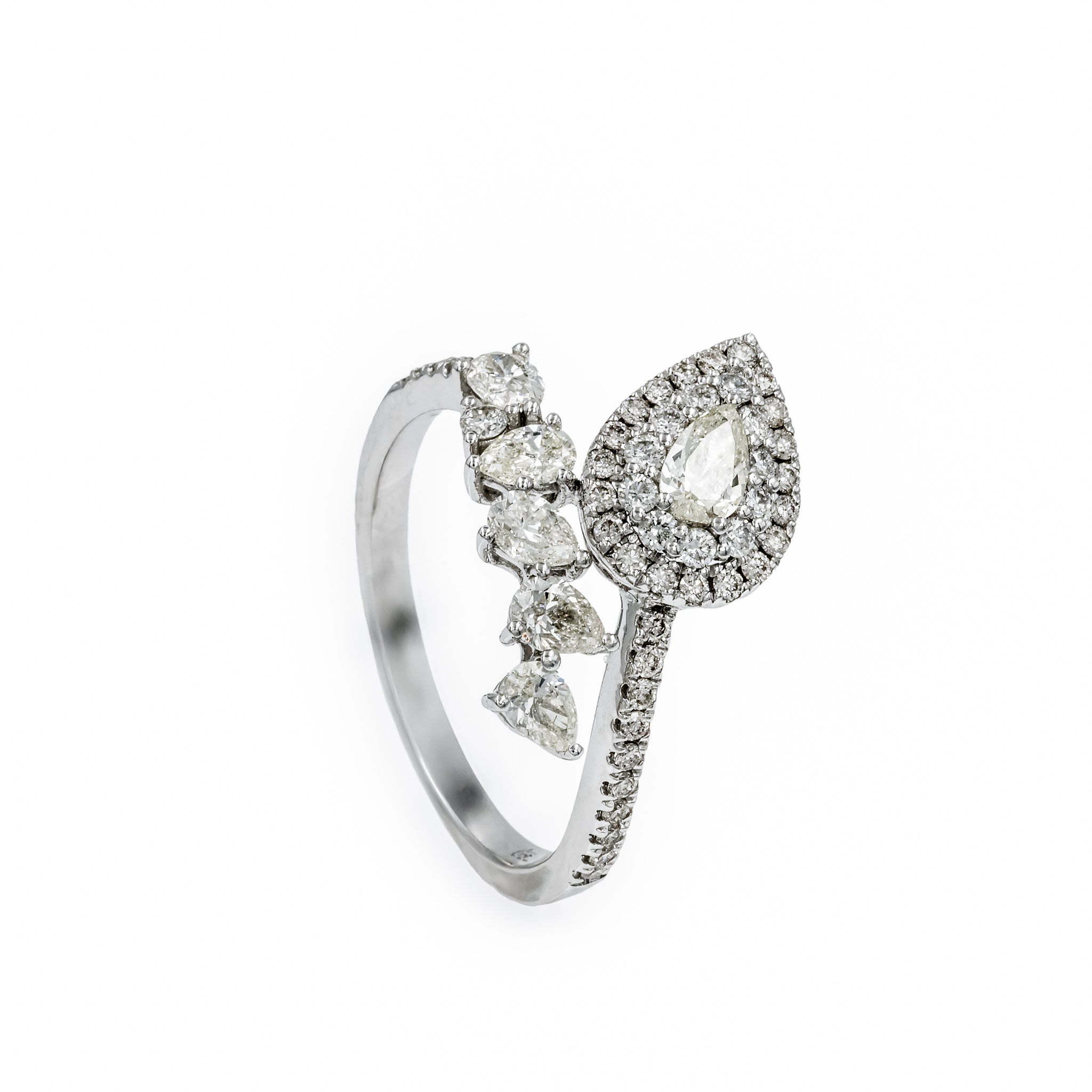 Anel Fancy de diamante e ouro 18k