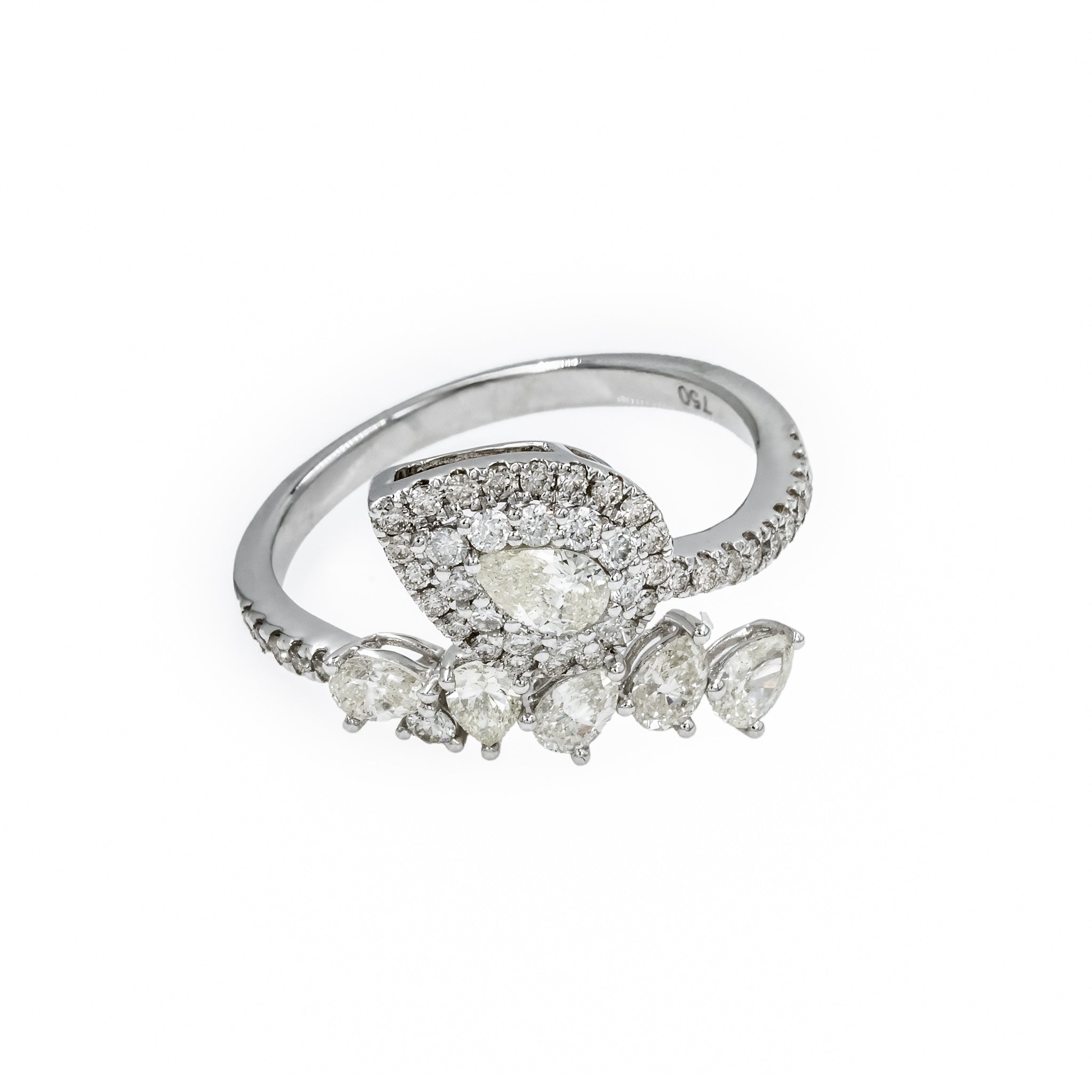 Anel Fancy de diamante e ouro 18k
