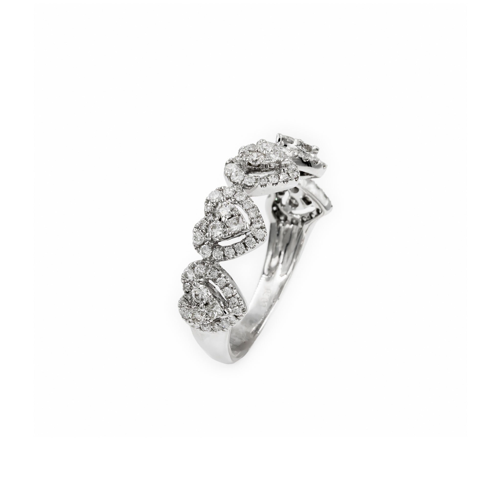 Anel Five Star corações de diamante e ouro 18k