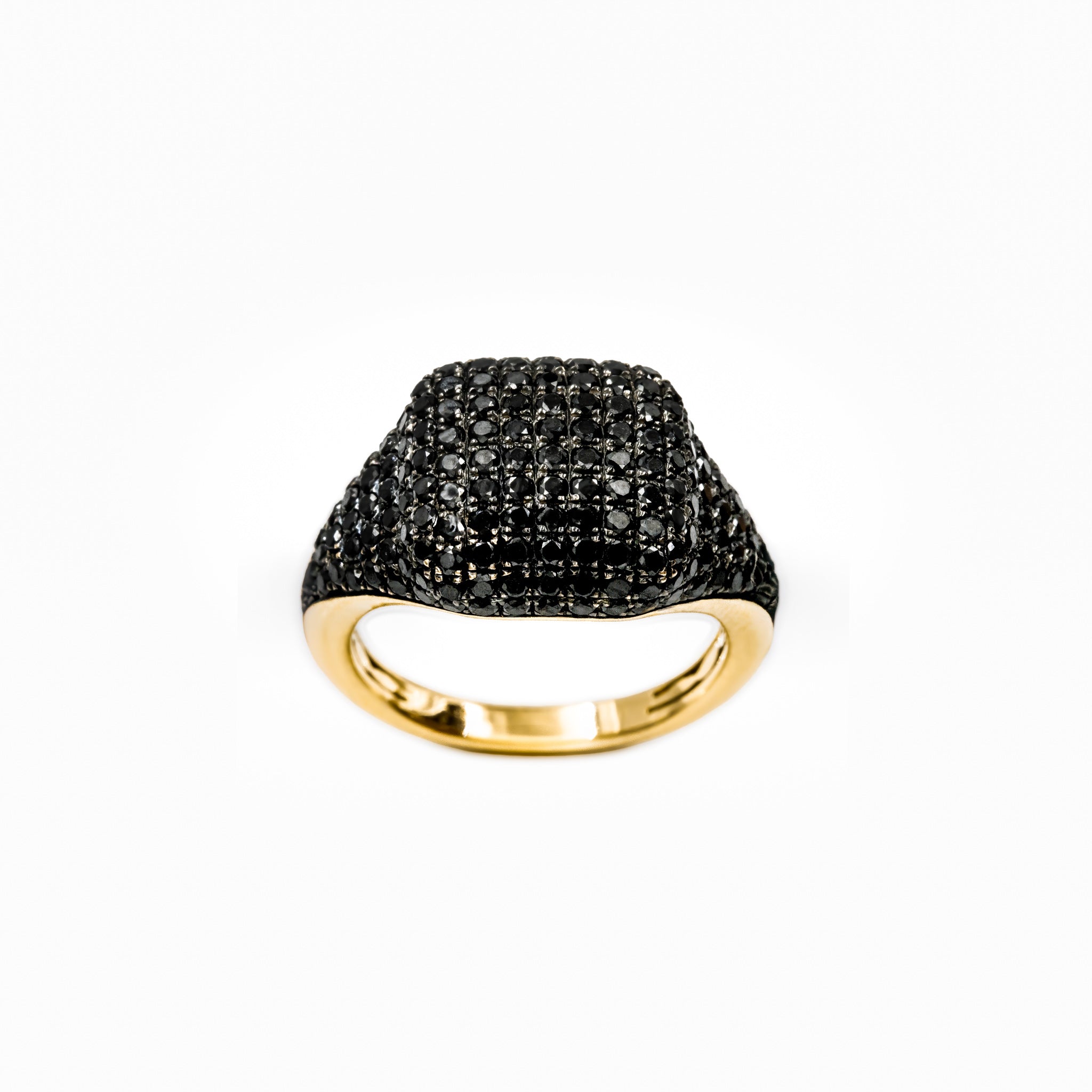 Anel Diamante Negro e ouro 18k