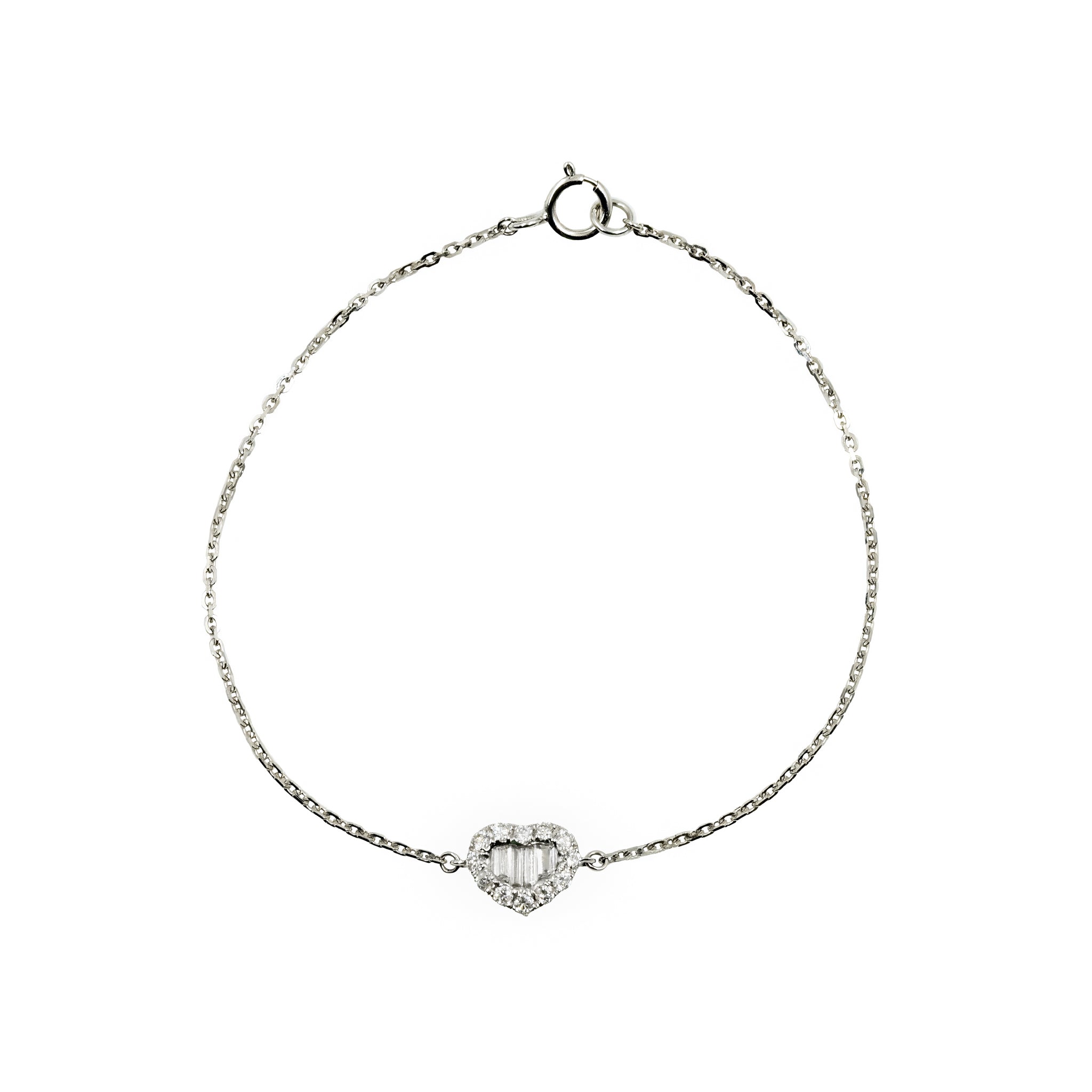 Pulseira Coeur coração de diamante e ouro 18k