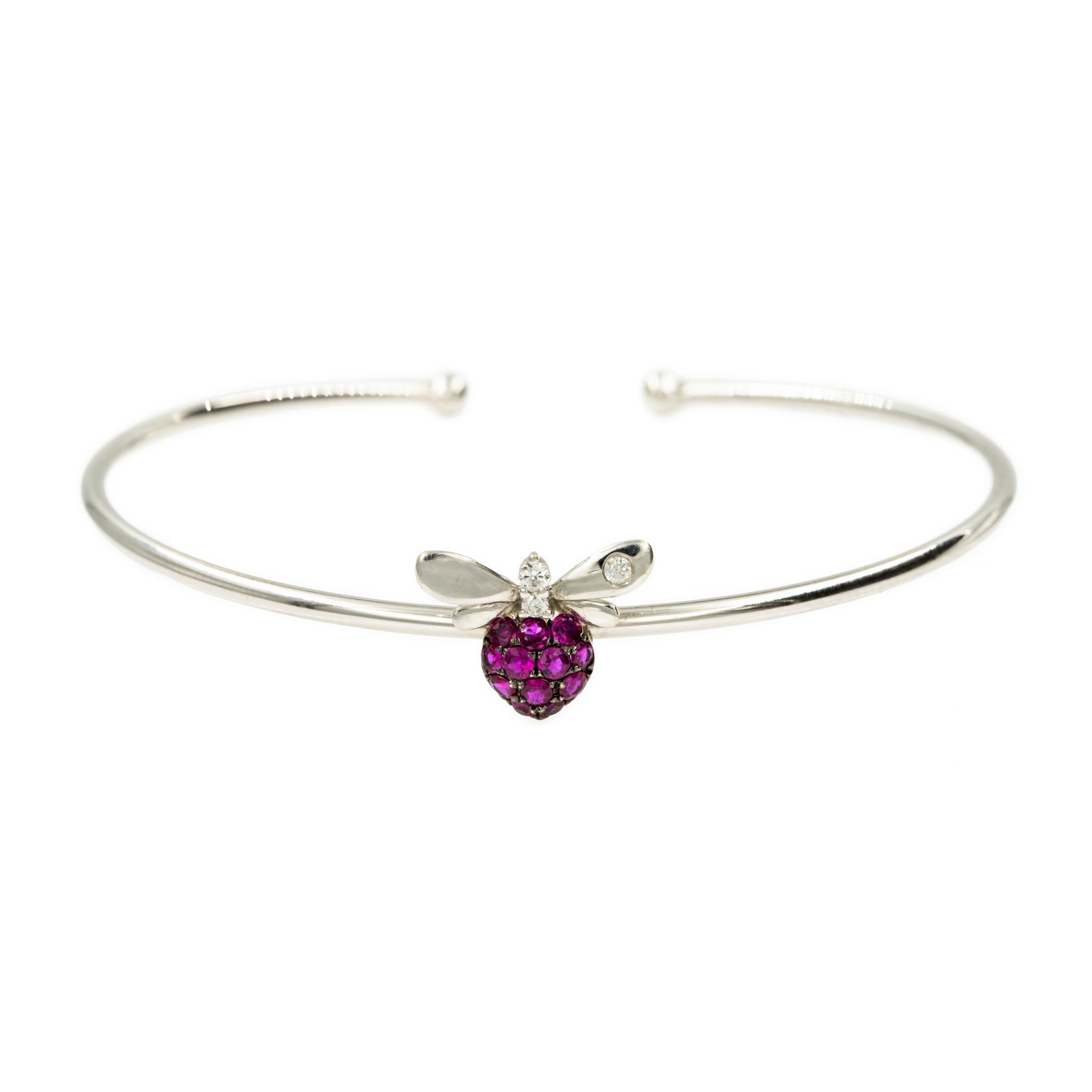 Pulseira Bee ouro 18k com abelha de rubi e diamante