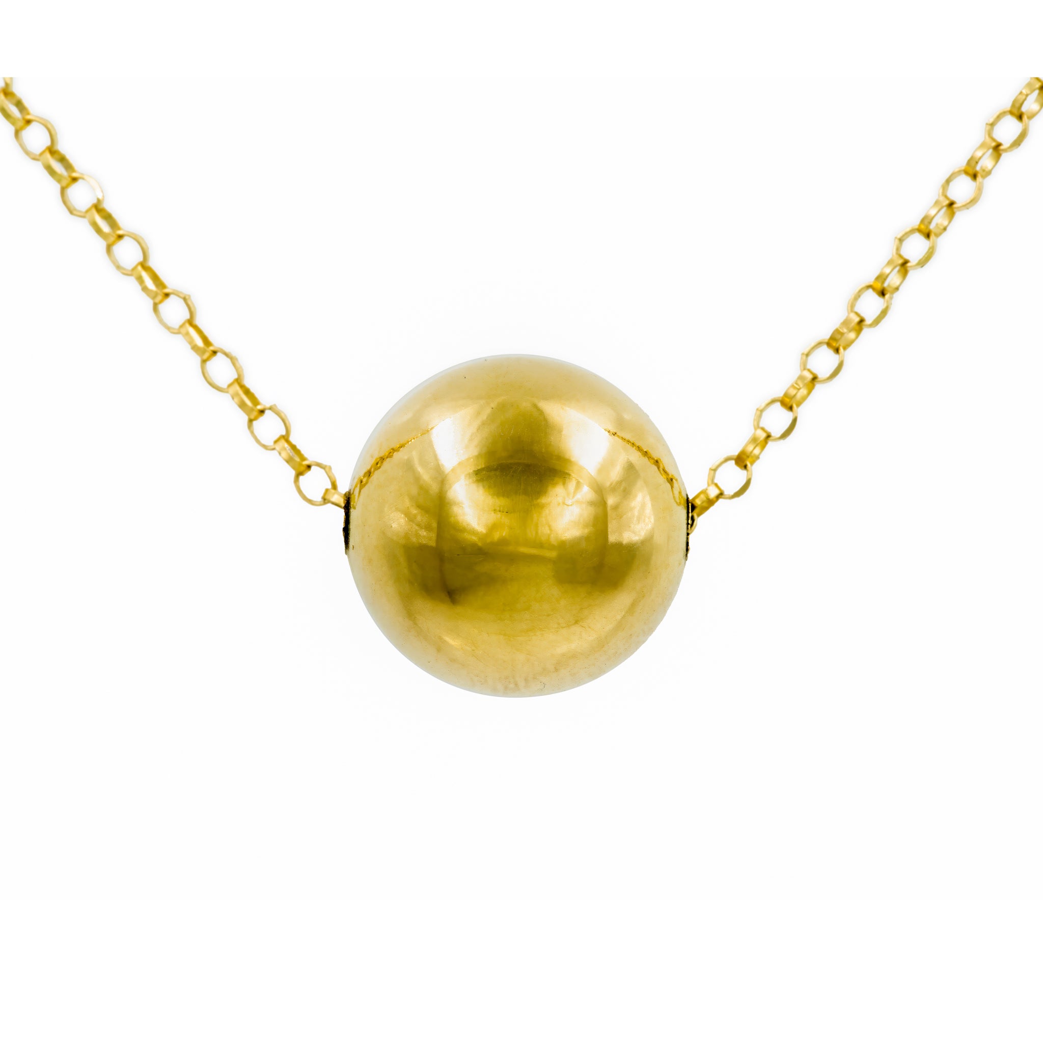 Gargantilha ou choker elo português de bolinha em ouro 18k