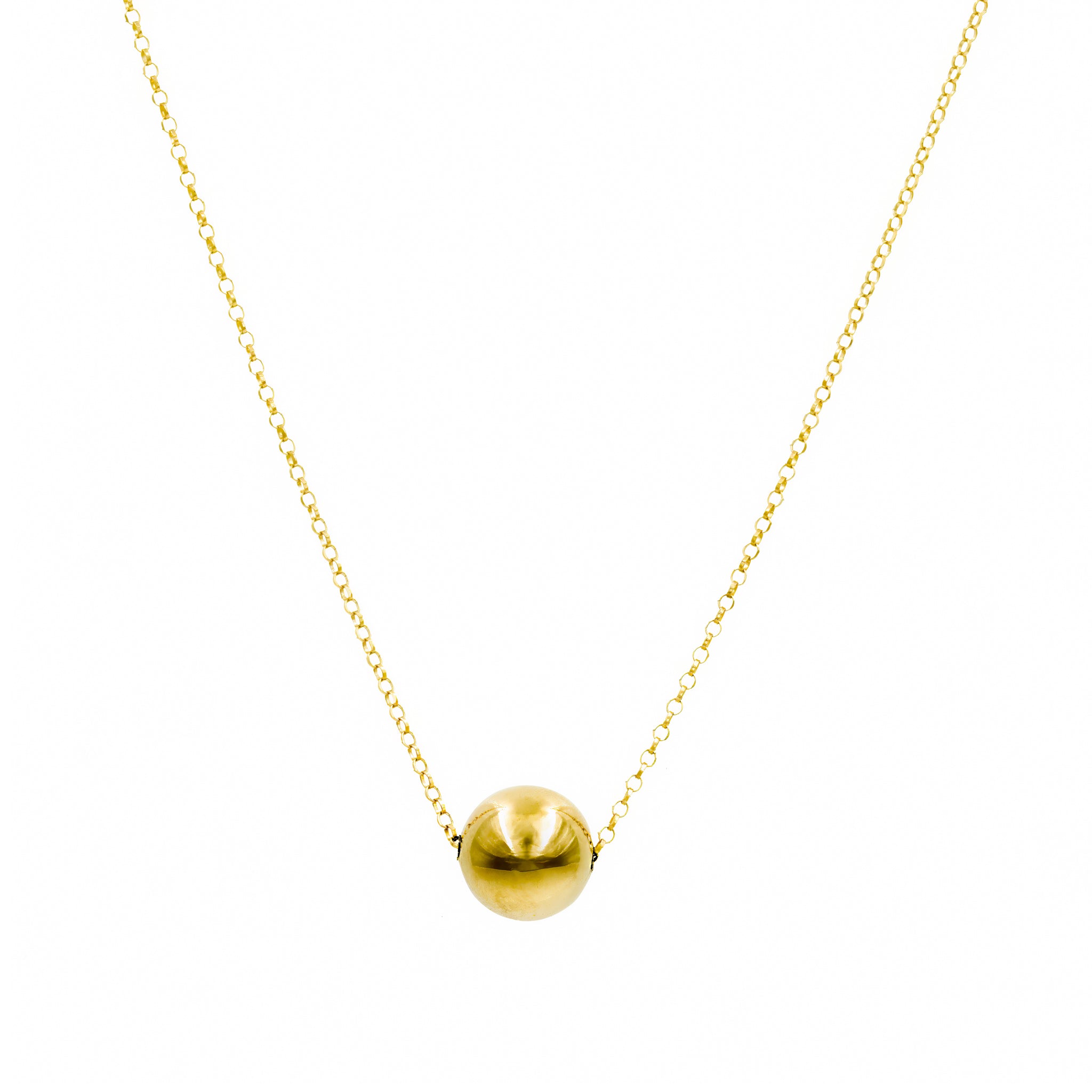 Gargantilha ou choker elo português de bolinha em ouro 18k
