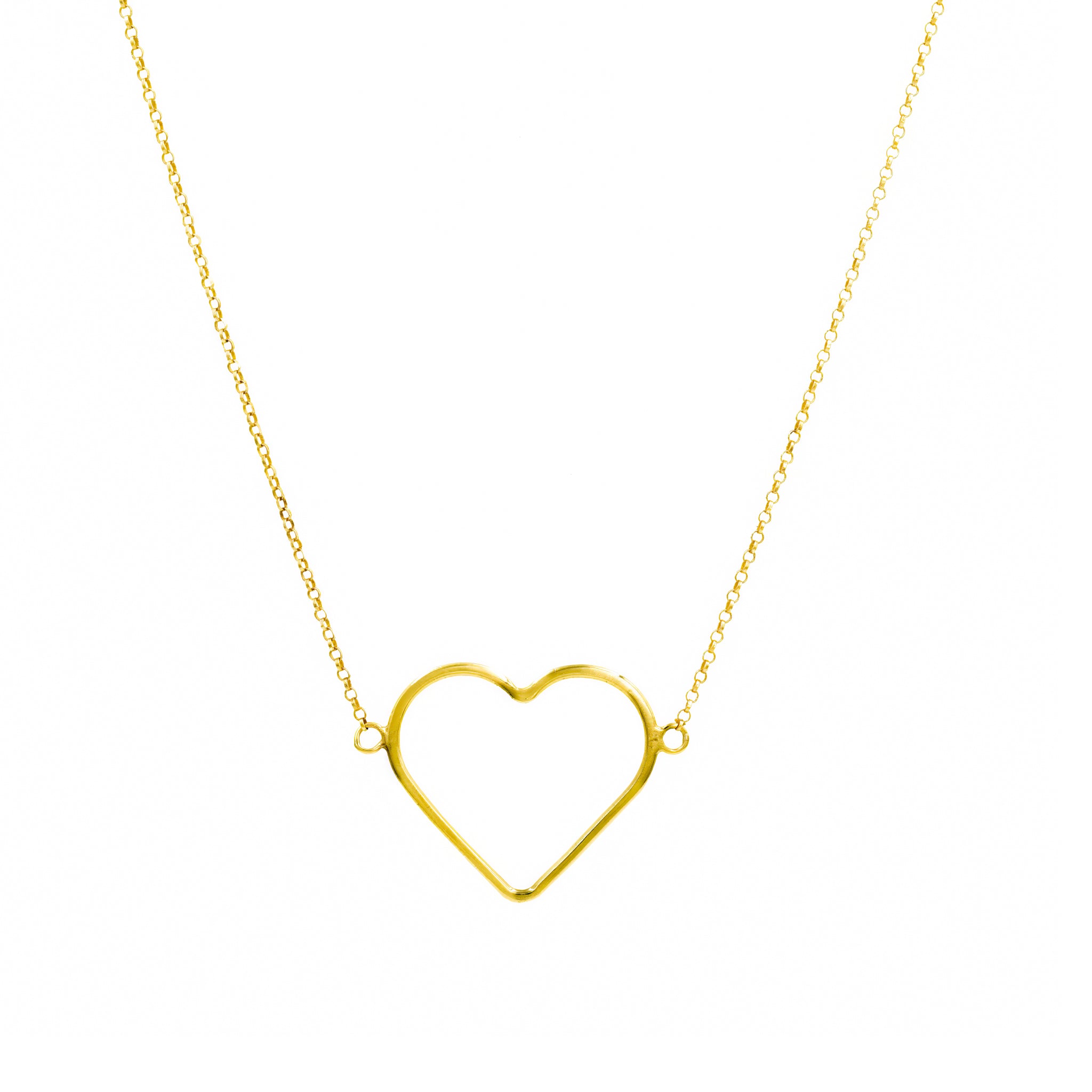 Gargantilha Clean coração vazado ouro 18k