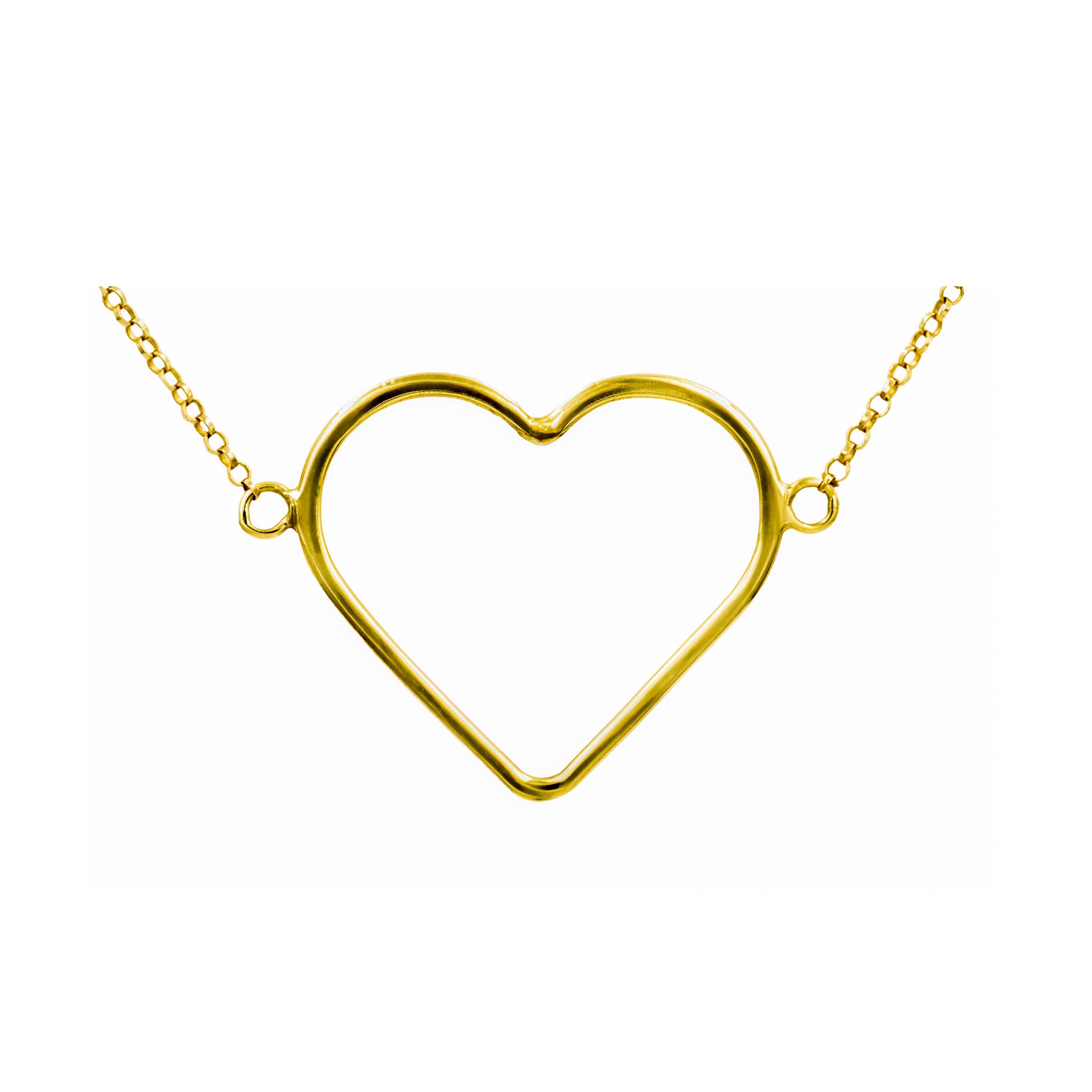 Gargantilha Clean coração vazado ouro 18k