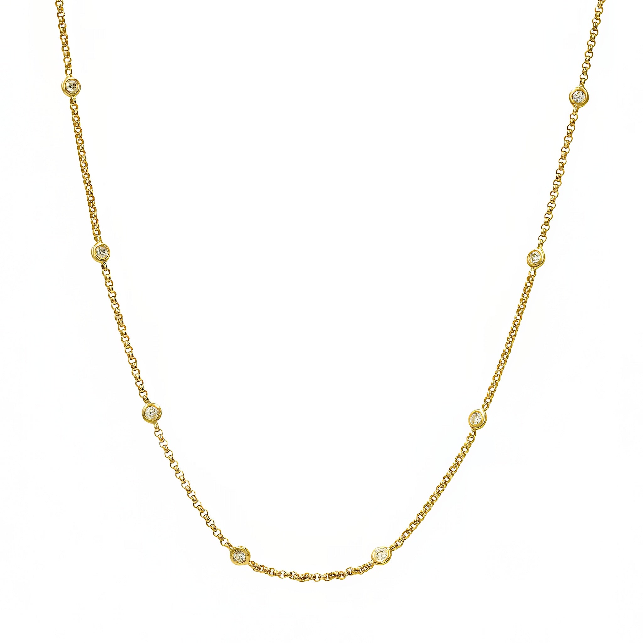 Gargantilha Points de diamante e ouro 18k