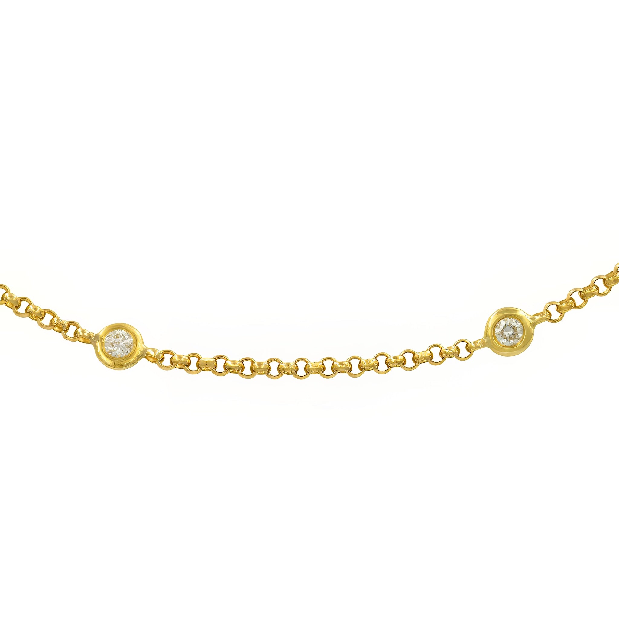 Gargantilha Points de diamante e ouro 18k