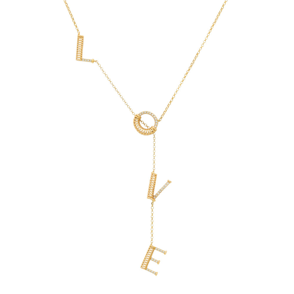 Colar love engrenagem diamante e ouro 18k