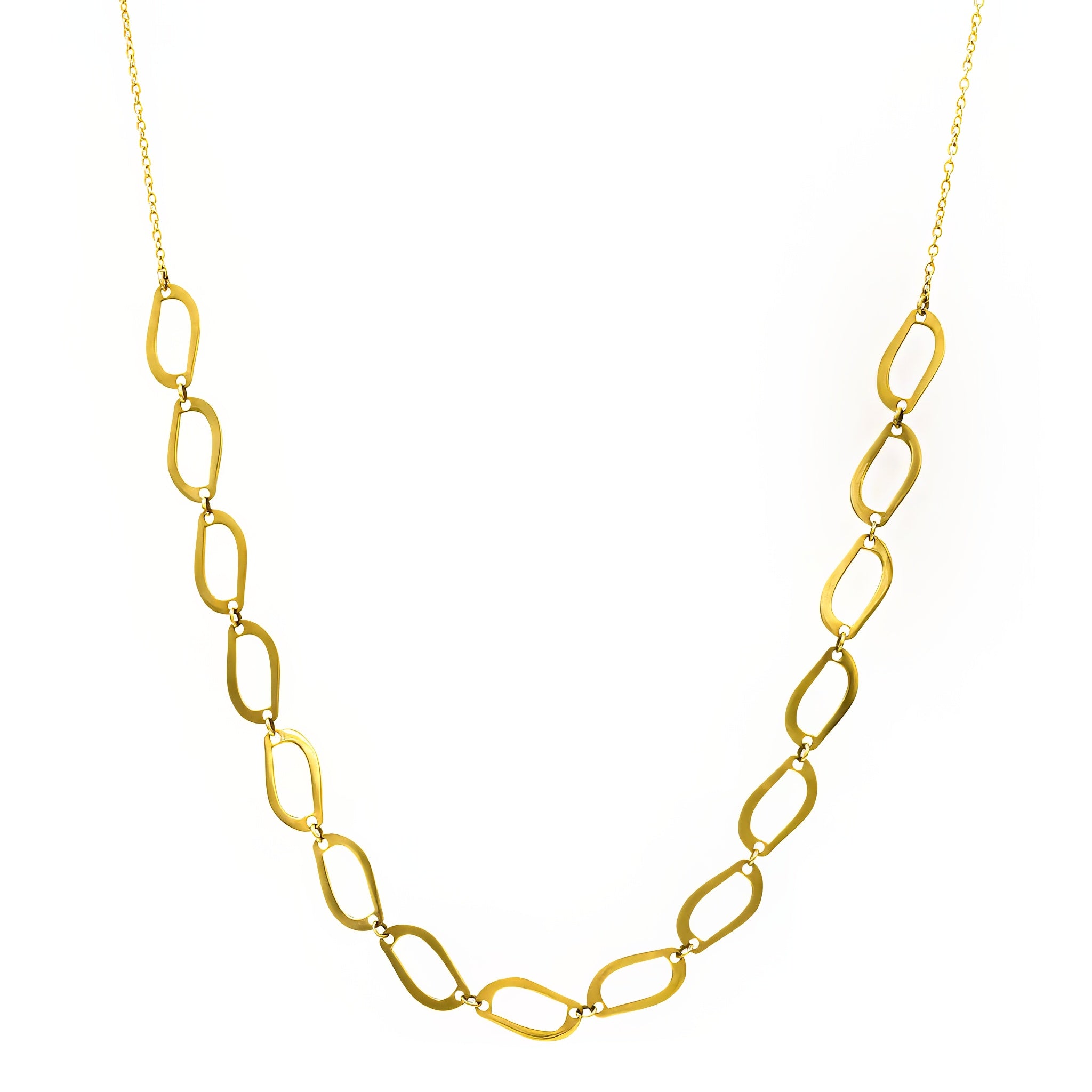 Choker elo folhas ouro 18k