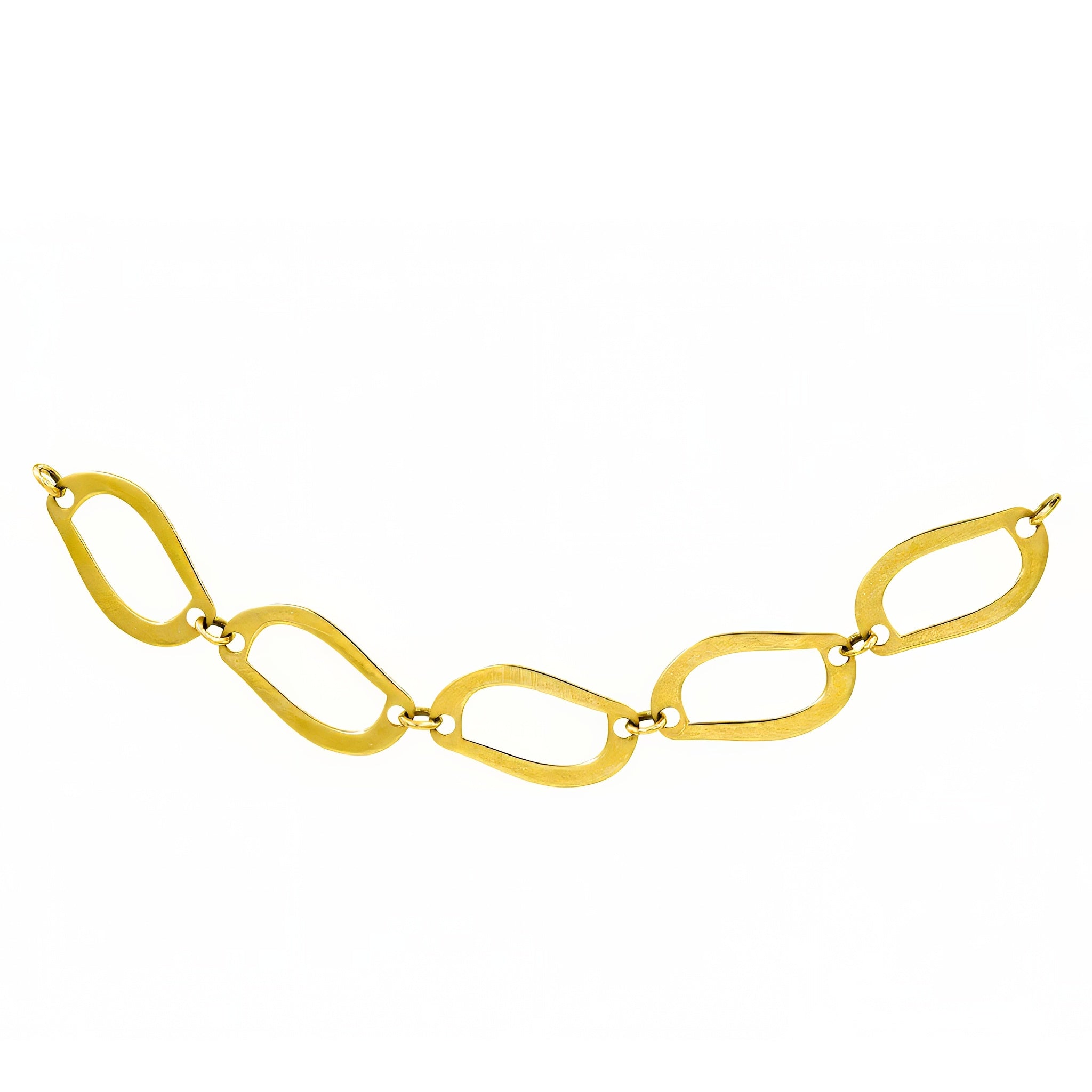 Choker elo folhas ouro 18k