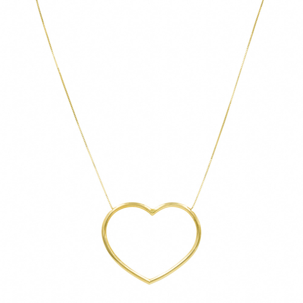 Gargantilha veneziana com coração expressivo ouro 18k