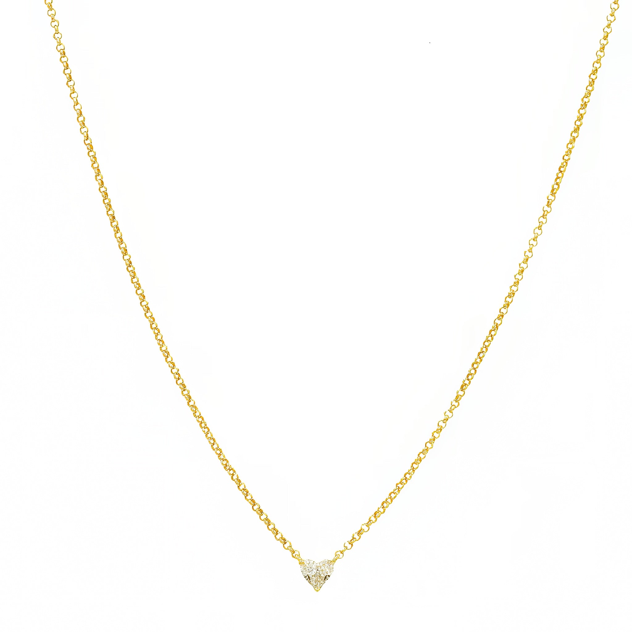 Gargantilha Gentle ouro 18k com pingente de coração de diamante