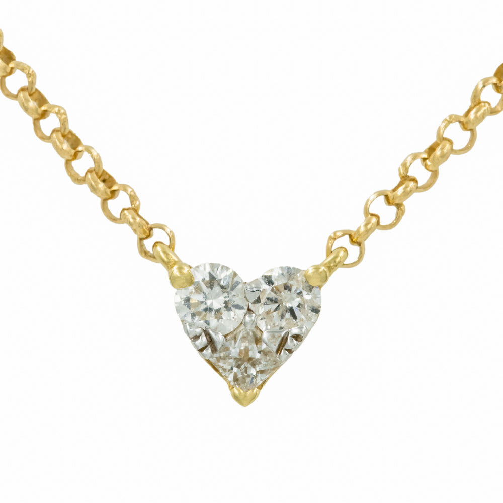 Gargantilha Gentle ouro 18k com pingente de coração de diamante