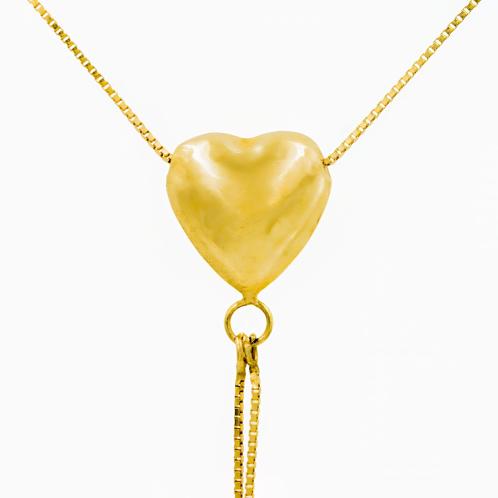 Gargantilha gravata 3 corações ouro 18k