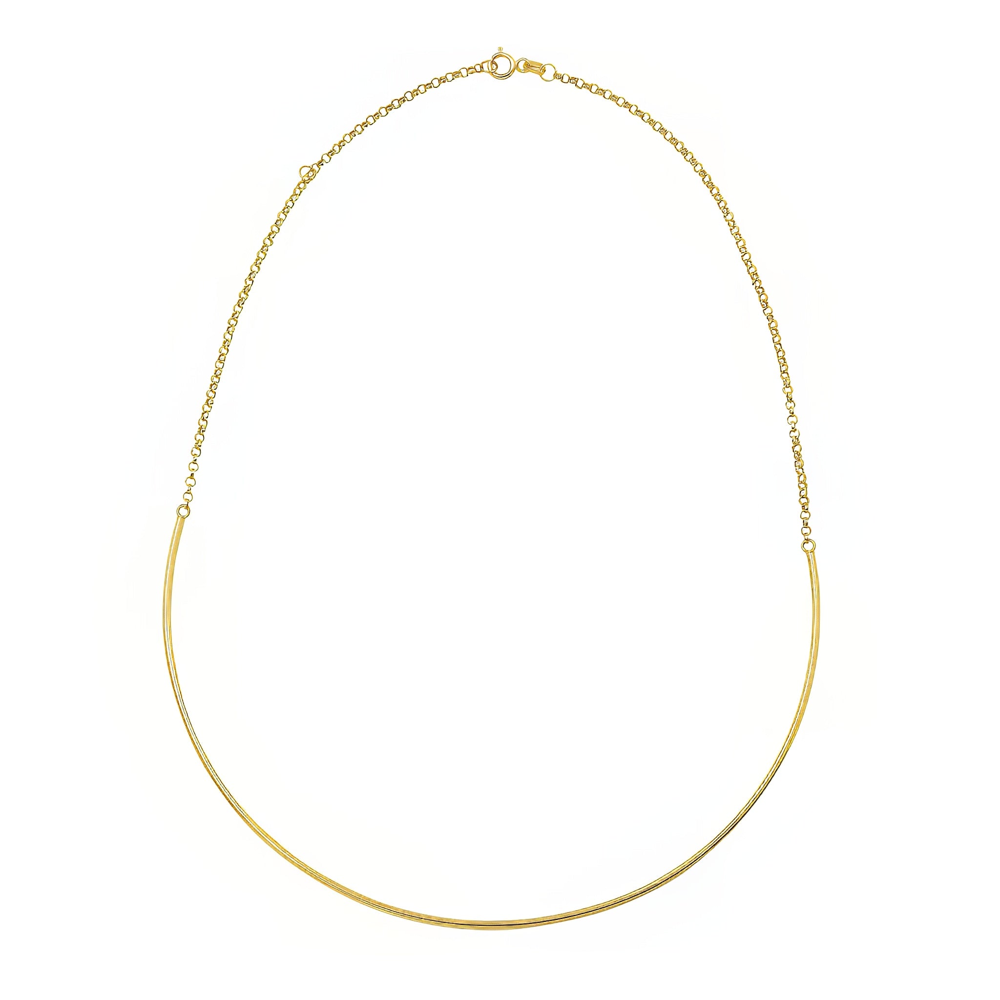 Choker rígida com pingente de coração ouro 18k